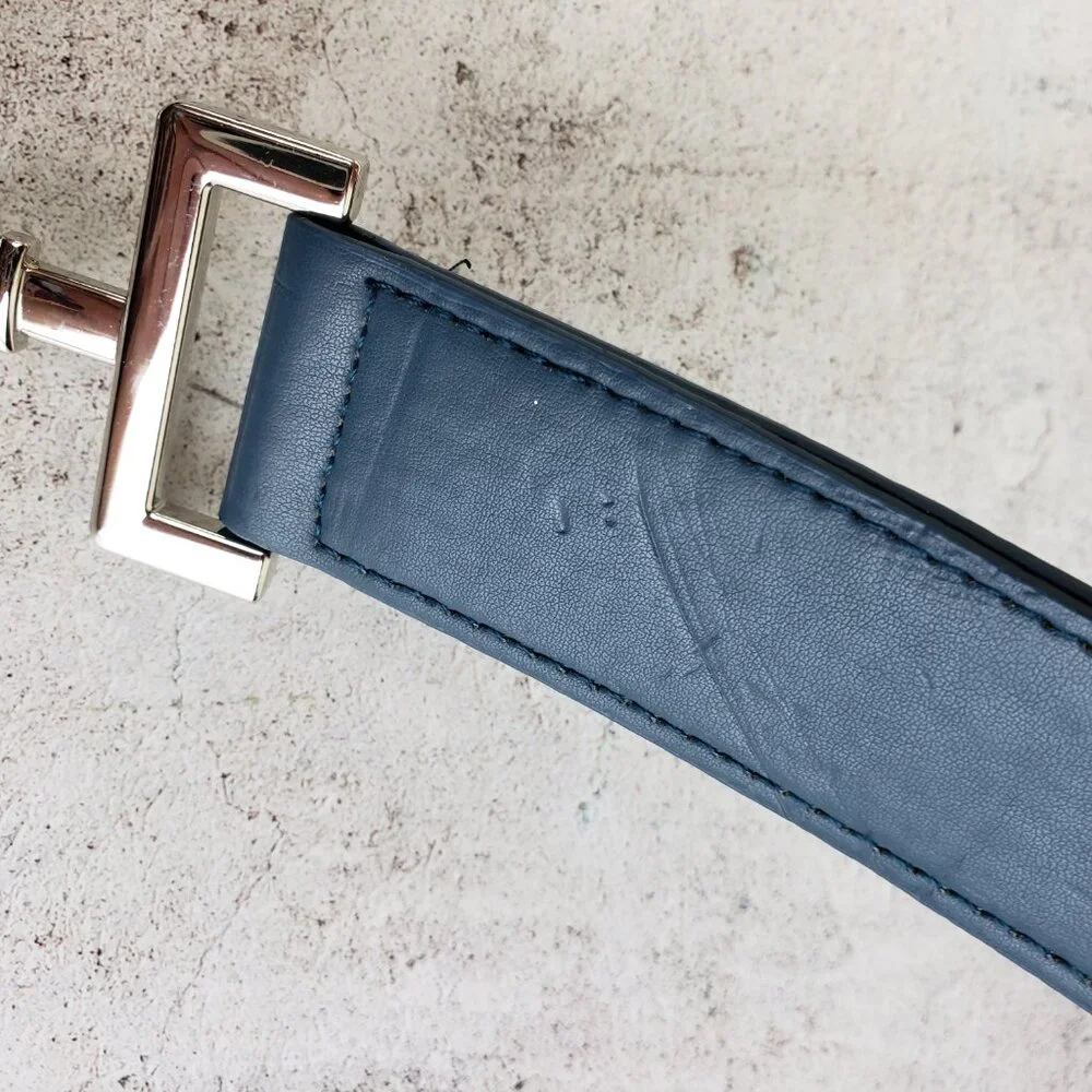 ARTIZAN by Robin Barre Belt Horsebit Toggle Buckle Vegan Leather Blue size M/L
